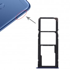 2 tarjeta SIM bandeja de tarjeta micro SD + Bandeja para Huawei Honor Juego 7C (azul)