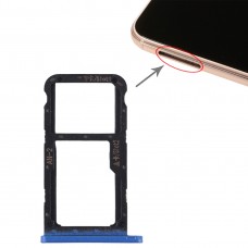 SIM-kort fack + SIM-kort fack / Micro SD-kort för Huawei P20 Lite / Nova 3e (blå)