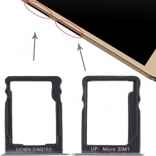 SIM-kort fack + SIM-kort fack / Micro SD-kort för Huawei Njut 5s (grå)