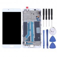 For OPPO R9 LCD Screen (TFT)+ Touch Panel with Frame(White) 