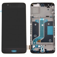 For OnePlus 5 LCD Screen and Digitizer Full Assembly with Frame(Black) 