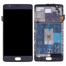 For OnePlus 3 / A3003 LCD Screen and Digitizer Full Assembly with Frame(Black) 