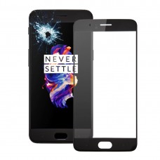 Для OnePlus 5 Передний экран Наружная стекло объектива (черный)