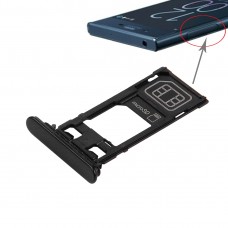 SIM-kort fack + Micro SD-kort fack för Sony Xperia XZ (Single SIM Version) (Svart)