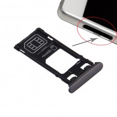 SIM Card מגש + מיקרו SD כרטיס מגש + חריץ כרטיס נמל אבק Plug עבור Sony Xperia X (גרסה SIM יחיד) (גרפיט שחור)