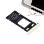 Ranura para tarjeta SIM bandeja de tarjeta + Micro SD Card + Bandeja Puerto del enchufe del polvo para Sony Xperia X (Single Version SIM) (Oro Lima)
