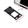 SIM Card מגש + מיקרו SD כרטיס מגש + חריץ כרטיס נמל אבק Plug עבור Sony Xperia X (גרסה SIM יחיד) (Rose Gold)