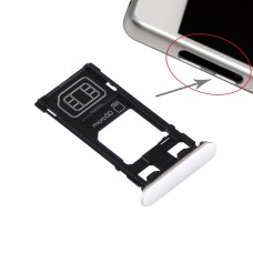 SIM ბარათის Tray + Micro SD Card Tray + Card Slot Port მტვრის Plug for Sony Xperia X (Single SIM Version) (თეთრი)