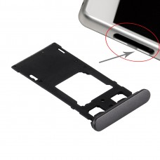 SIM-карти лоток + Micro SD / SIM-карти лоток + Слот карти Порт Dust Роз'єм для Sony Xperia X (Dual SIM версія) (Graphite Black)