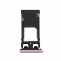 SIM-карти лоток + Micro SD / SIM-карти лоток + Слот карти Порт Dust Роз'єм для Sony Xperia X (Dual SIM версія) (рожеве золото)