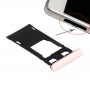 SIM Card Tray + Micro SD / SIM Card Tray + Card Slot Port Dust Plug for Sony Xperia X (Dual SIM Version) (Rose Gold)