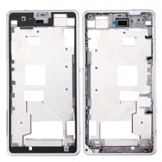 LCD marco frontal de la carcasa del bisel para Sony Xperia Z1 compacto / mini (blanco)