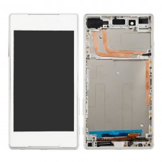 LCD ეკრანზე და Digitizer სრული ასამბლეის ჩარჩო Sony Xperia Z5 (თეთრი)