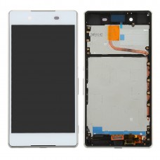LCD-skärm och Digitizer Full Montering med ram för Sony Xperia Z4 (vit)