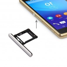 Micro SD / SIM karty zásobník + Card Slot Port Dust Plug pro Sony Xperia XZ Premium (Dual SIM Version) (Silver)