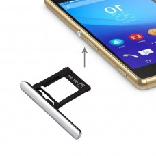 Micro SD Card vassoio + Card Slot Port spina della polvere per Sony Xperia XZ Premium (Single Version SIM) (argento)