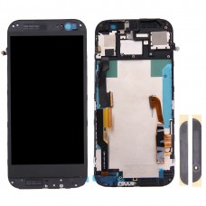 LCD képernyő és digitalizáló Teljes Szerelés Test & Front Glass Lens Cover HTC One M8 (Top + alsó) (fekete) 