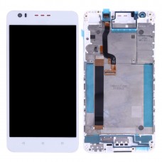 液晶屏和数字转换器完全组装与框架适用于HTC Desire 825（白色） 
