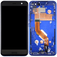 液晶屏和数字转换器完全组装与框架HTC U11（深蓝色）