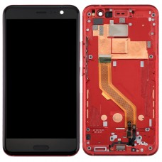 液晶屏和数字转换器完全组装与框架HTC U11（红）