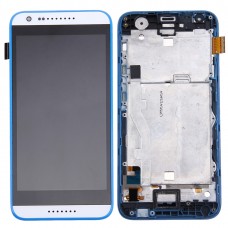 Original LCD Screen and Digitizer Full Assembly with Frame for HTC Desire 620 (White + Blue)