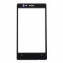 Pantalla frontal lente de cristal externa para Nokia Lumia 925 (Negro)