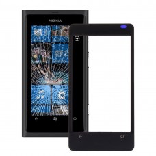 Front Screen Outer стъклени лещи за Nokia Lumia 800 (черен) 