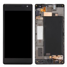 ЖК-екран і дігітайзер Повне зібрання з рамкою для Nokia Lumia 735 (чорний)