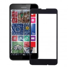 Предна екрана Външен стъклен обектив за Nokia Lumia 630 (черен) 