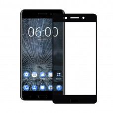 Front Screen Outer стъклени лещи за Nokia 6 (черен)