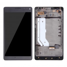 LCD-skärm och digitizer fullmontering med ram för Microsoft Lumia 950XL (svart) 