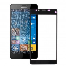Pantalla frontal lente de cristal externa de Microsoft Lumia 950 (Negro)