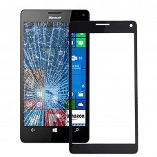 Оригинальный передний экран Внешний стеклянный объектив с рамкой для Microsoft Lumia 950 XL (черный)