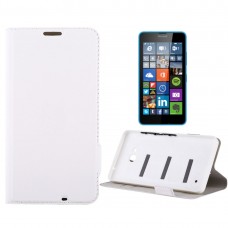For Microsoft Lumia 640 Horizontal Flip Leather Case with Card Slot + Back Cover(White) 