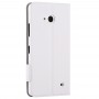 For Microsoft Lumia 640 Horizontal Flip Leather Case with Card Slot + Back Cover(White)