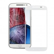 Esiekraani välisklaas objektiiv Motorola Moto G4 jaoks (valge) 