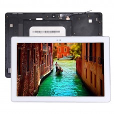 Ekran LCD Full Digitizer Montaż z ramą dla Asus ZenPad 10 Z300C / Z300CG / Z300CL / Z300CNL / P023 / P01T (Zielony Flex wersja kablowa) (biały)