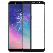 Передний экран Внешний стеклянный объектив для Galaxy A6 + (2018) / A605 (черный) 