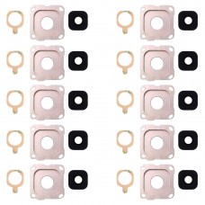 10 PCS Tillbaka kamerans lins och linsskyddet med klistermärke för Galaxy A8 (2016) / A810 (rosa)