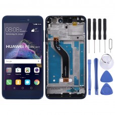 Huawei社P8ライト（2017）（ブルー）のフレームとLCDスクリーンとデジタイザのフルアセンブリ