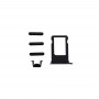Plateau de carte + clé de commande de volume + bouton d'alimentation + clé de vibrateur de commutateur de muute pour iPhone 7 (noir)