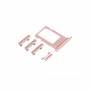 Тава за карта + бутон за управление на звука + бутон за захранване + бутон за вибратор за iPhone 7 (розово злато)