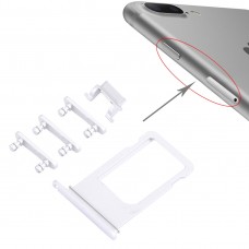 Zásobník pro kartu + ovládání hlasitosti + Tlačítko napájení + MUTE Switch vibrátor klíč pro iPhone 7 Plus (Silver)