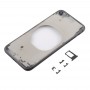 Transparente de la contraportada con la lente de la cámara y de la bandeja lateral y Claves para iPhone 8 tarjeta SIM (Negro)