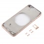 Transparente de la contraportada con la lente de la cámara y la bandeja de tarjeta SIM y lateral Claves para el iPhone 8 (oro)