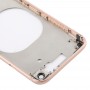 Trasparente della copertura posteriore con obiettivo di macchina fotografica e di SIM vassoio di carta e tasti laterali per iPhone 8 (oro)