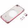 Trasparente della copertura posteriore con obiettivo di macchina fotografica e del vassoio di carta di SIM & Side Tasti per iPhone 8 (Red)