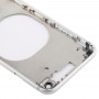 Transparentní zadní kryt s fotoaparátem Objektiv a SIM karta Zásobník a boční klávesy pro iPhone 8 (bílý)