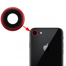 Bezel de caméra arrière avec couvercle d'objectif pour iPhone 8 (rouge)