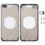Transparente de la contraportada con la lente de la cámara y la bandeja de tarjeta SIM y Laterales Claves para el iPhone 8 Plus (Negro)